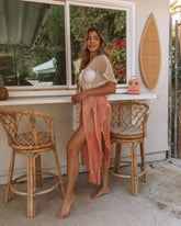 Ariel Cotton Ombre Fringe Duster - Coral InsStreet